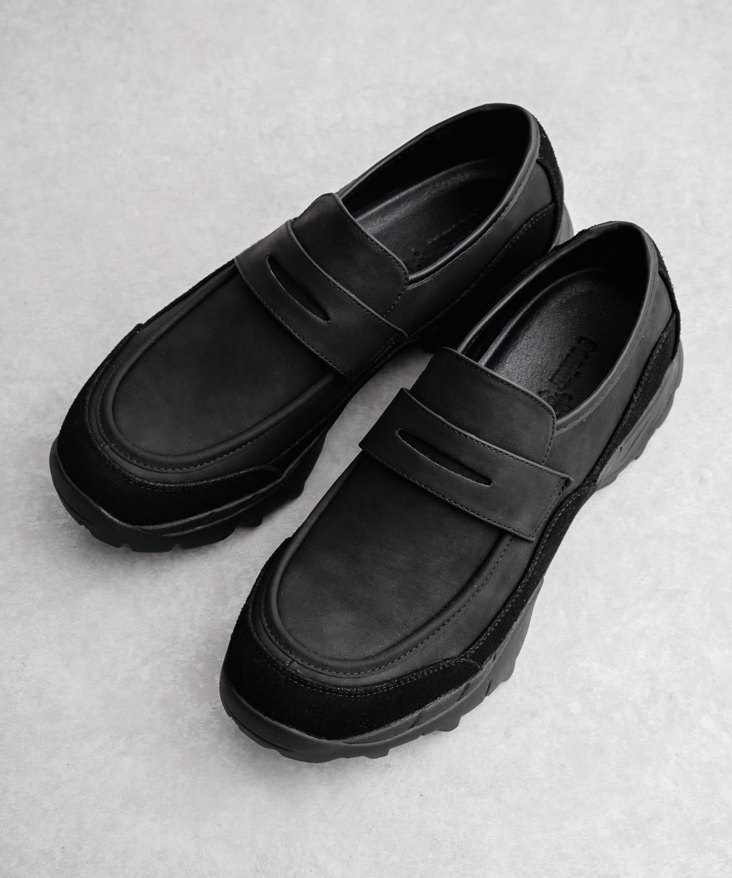 フェイクレザー/スエード厚底スニーカーローファー 15290