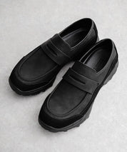 フェイクレザー/スエード厚底スニーカーローファー 15290