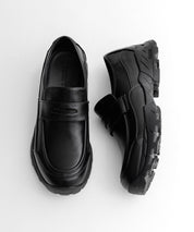 フェイクレザー/スエード厚底スニーカーローファー 15290