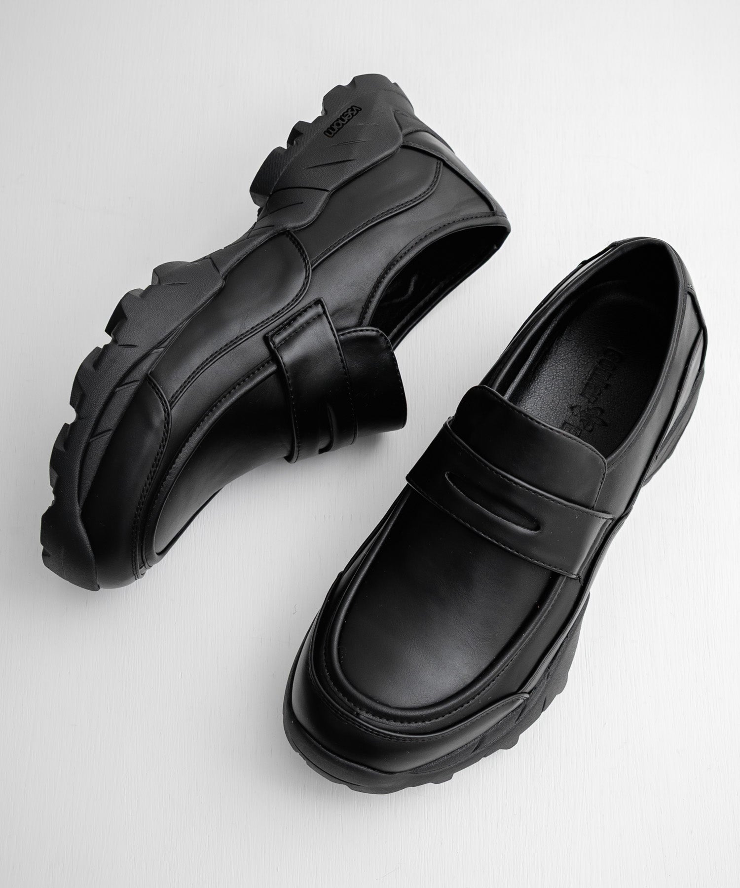 フェイクレザー/スエード厚底スニーカーローファー 15290