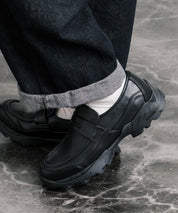 フェイクレザー/スエード厚底スニーカーローファー 15290