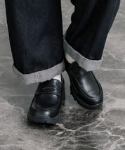 フェイクレザー/スエード厚底スニーカーローファー 15290