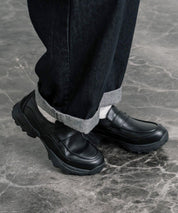 フェイクレザー/スエード厚底スニーカーローファー 15290