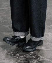 フェイクレザー/スエード厚底スニーカーローファー 15290