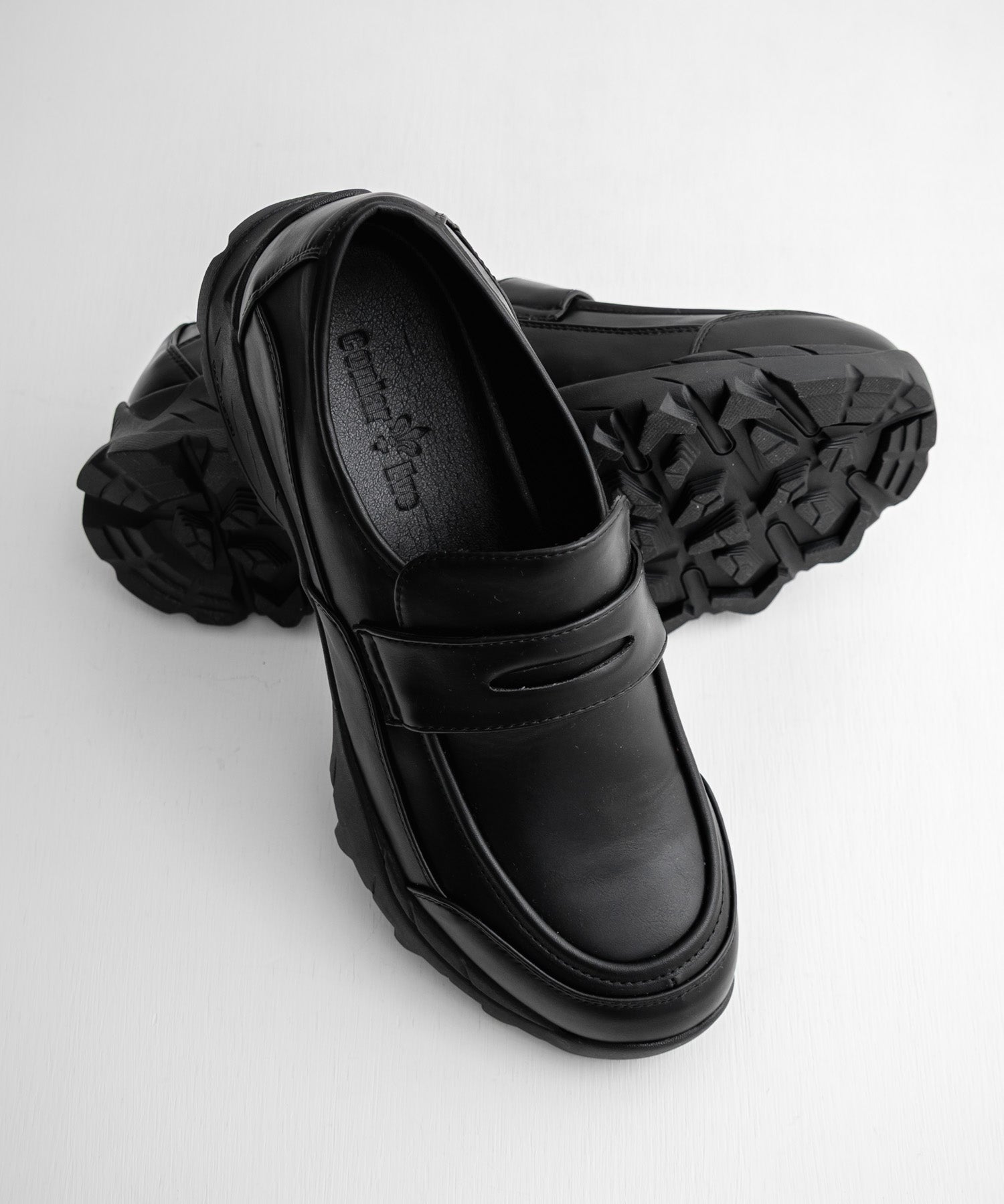 フェイクレザー/スエード厚底スニーカーローファー 15290