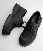 フェイクレザー厚底モカシンボートシューズ/デッキシューズ 15291