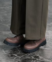 フェイクレザー厚底モカシンボートシューズ/デッキシューズ 15291