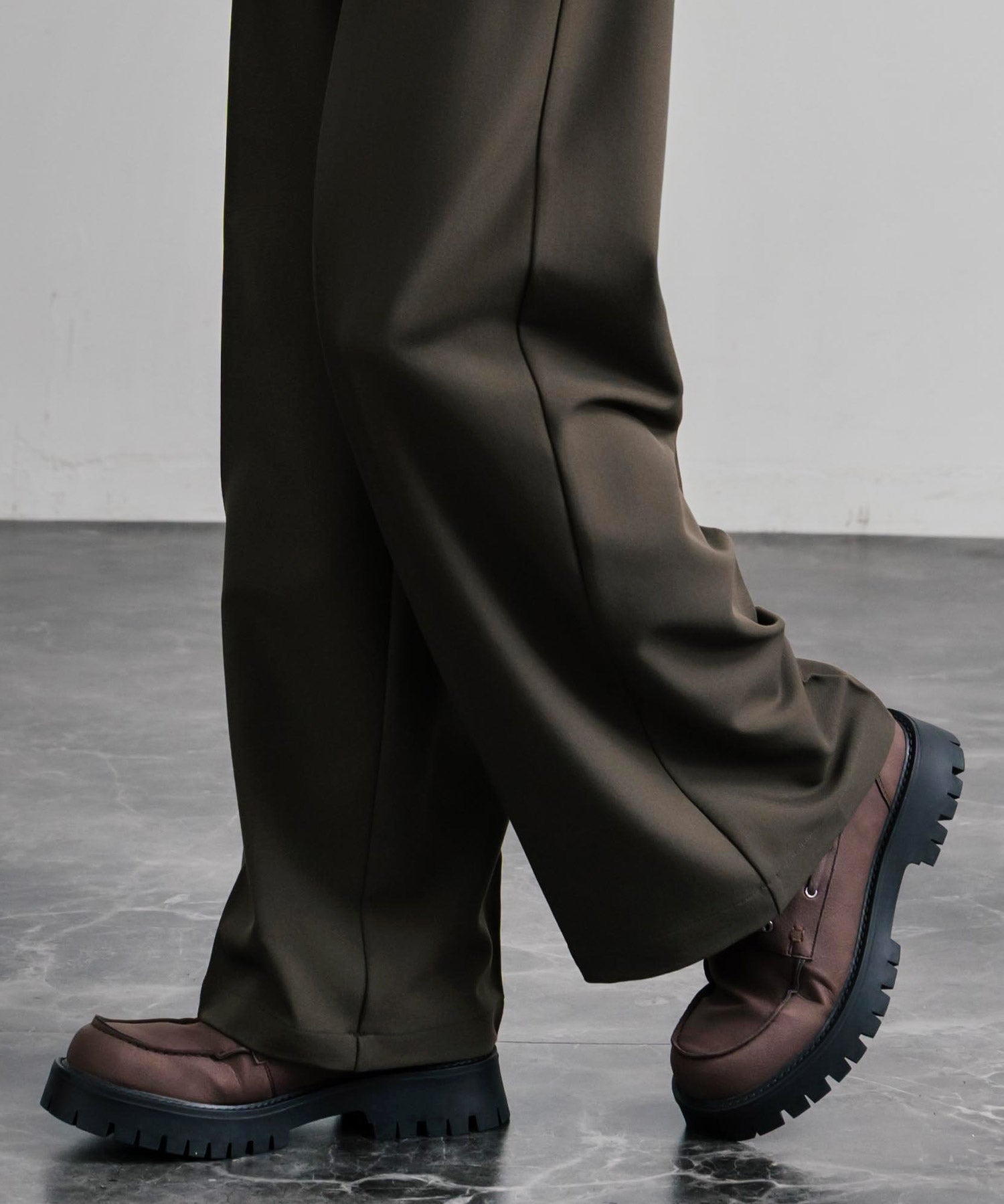 フェイクレザー厚底モカシンボートシューズ/デッキシューズ 15291