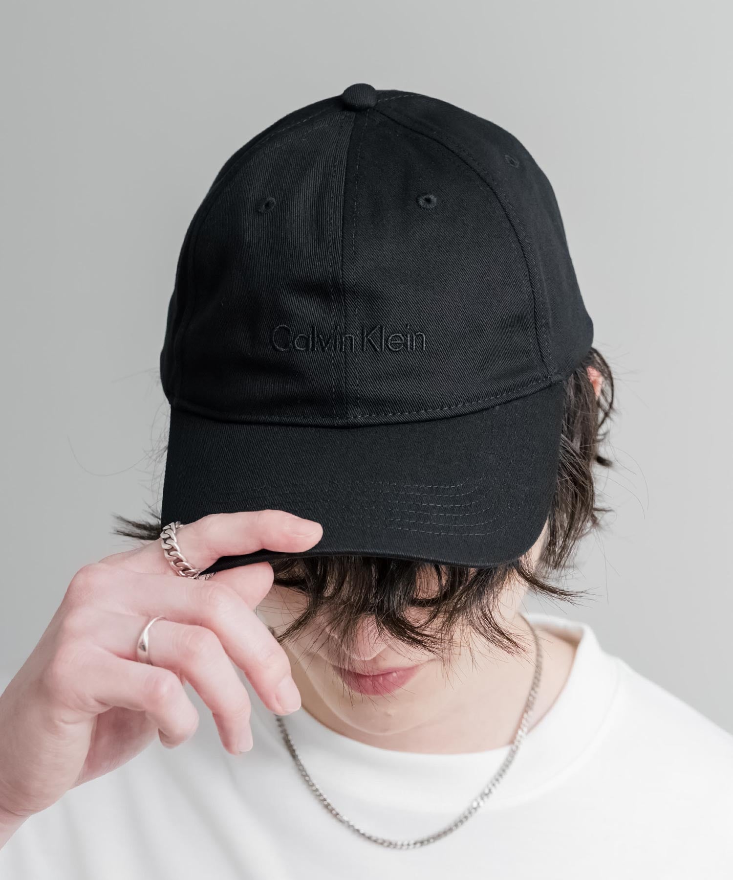 Calvin Klein カルバンクライン LOGO TWILL CAP ワンポイントブランドネーム刺繍ベースボールキャップ 15929