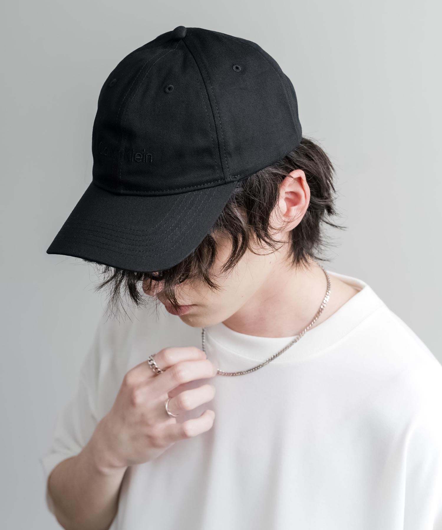 Calvin Klein カルバンクライン LOGO TWILL CAP ワンポイントブランドネーム刺繍ベースボールキャップ 15929