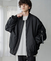 新色追加 ポリDEWSPO オーバーサイズMA-1フライトジャケット/撥水加工ミリタリーブルゾン 15293