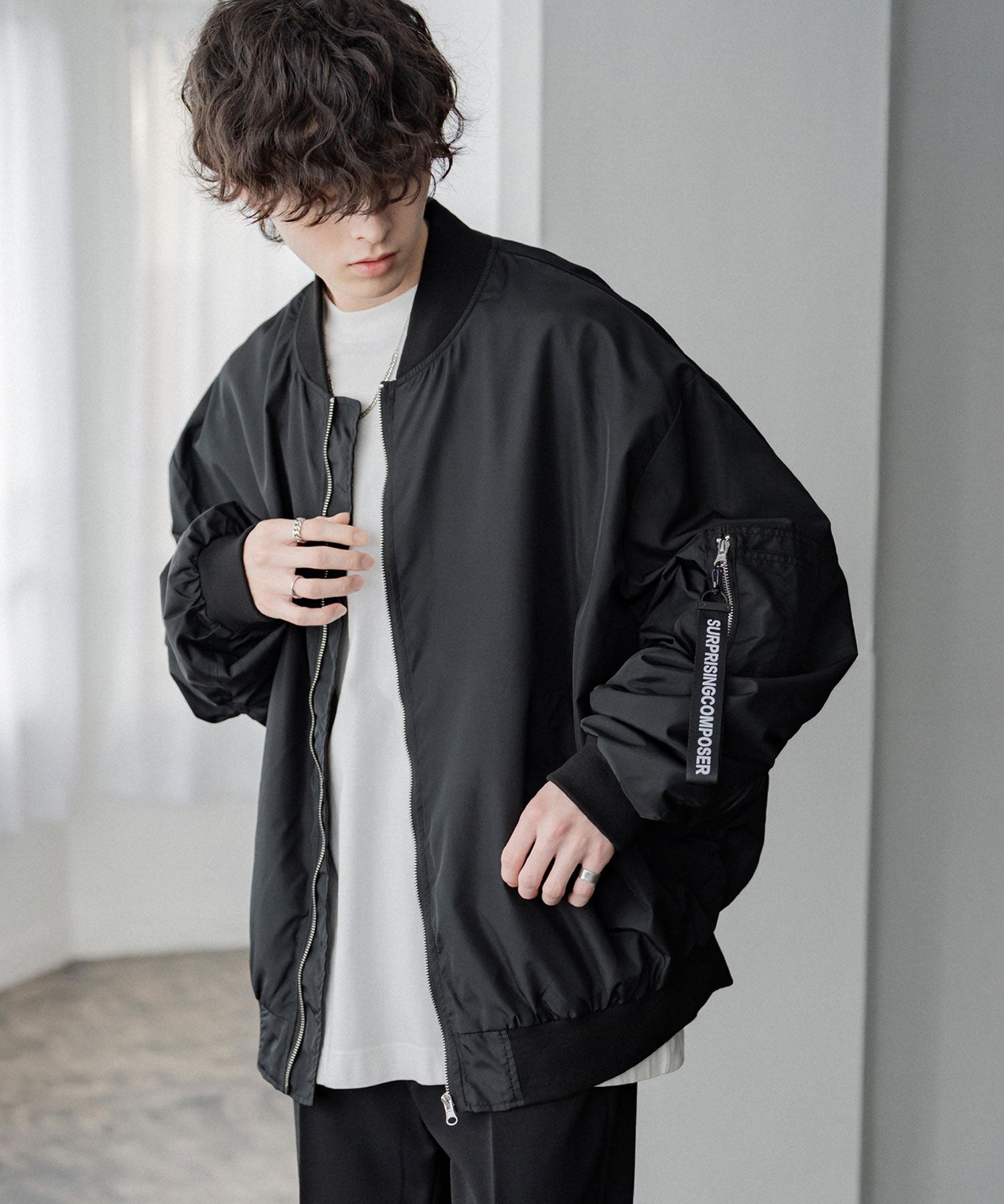 新色追加 ポリDEWSPO オーバーサイズMA-1フライトジャケット/撥水加工ミリタリーブルゾン 15293