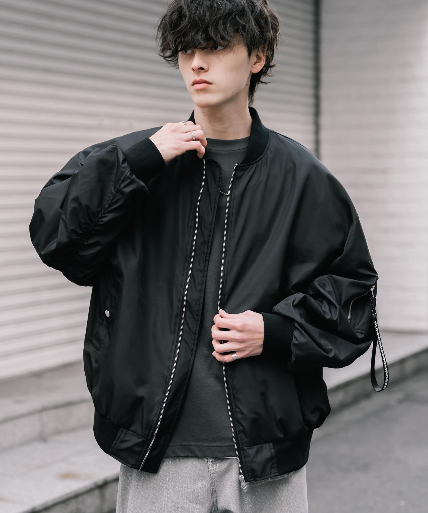 新色追加 ポリDEWSPO オーバーサイズMA-1フライトジャケット/撥水加工ミリタリーブルゾン 15293