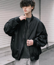 新色追加 ポリDEWSPO オーバーサイズMA-1フライトジャケット/撥水加工ミリタリーブルゾン 15293