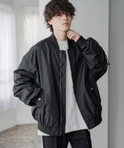 新色追加 ポリDEWSPO オーバーサイズMA-1フライトジャケット/撥水加工ミリタリーブルゾン 15293