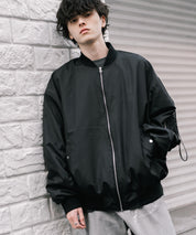 新色追加 ポリDEWSPO オーバーサイズMA-1フライトジャケット/撥水加工ミリタリーブルゾン 15293