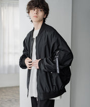 新色追加 ポリDEWSPO オーバーサイズMA-1フライトジャケット/撥水加工ミリタリーブルゾン 15293