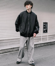 新色追加 ポリDEWSPO オーバーサイズMA-1フライトジャケット/撥水加工ミリタリーブルゾン 15293