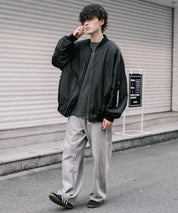 新色追加 ポリDEWSPO オーバーサイズMA-1フライトジャケット/撥水加工ミリタリーブルゾン 15293