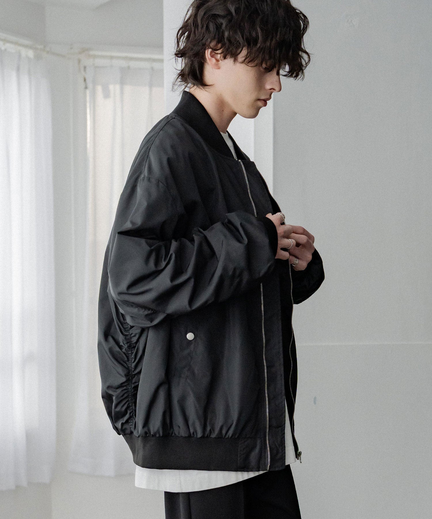 C*)様   ブラック MA-1ジャケット XL 新色追加 ポリDEWSPO オーバーサイズMA-1フライトジャケット/撥水加工