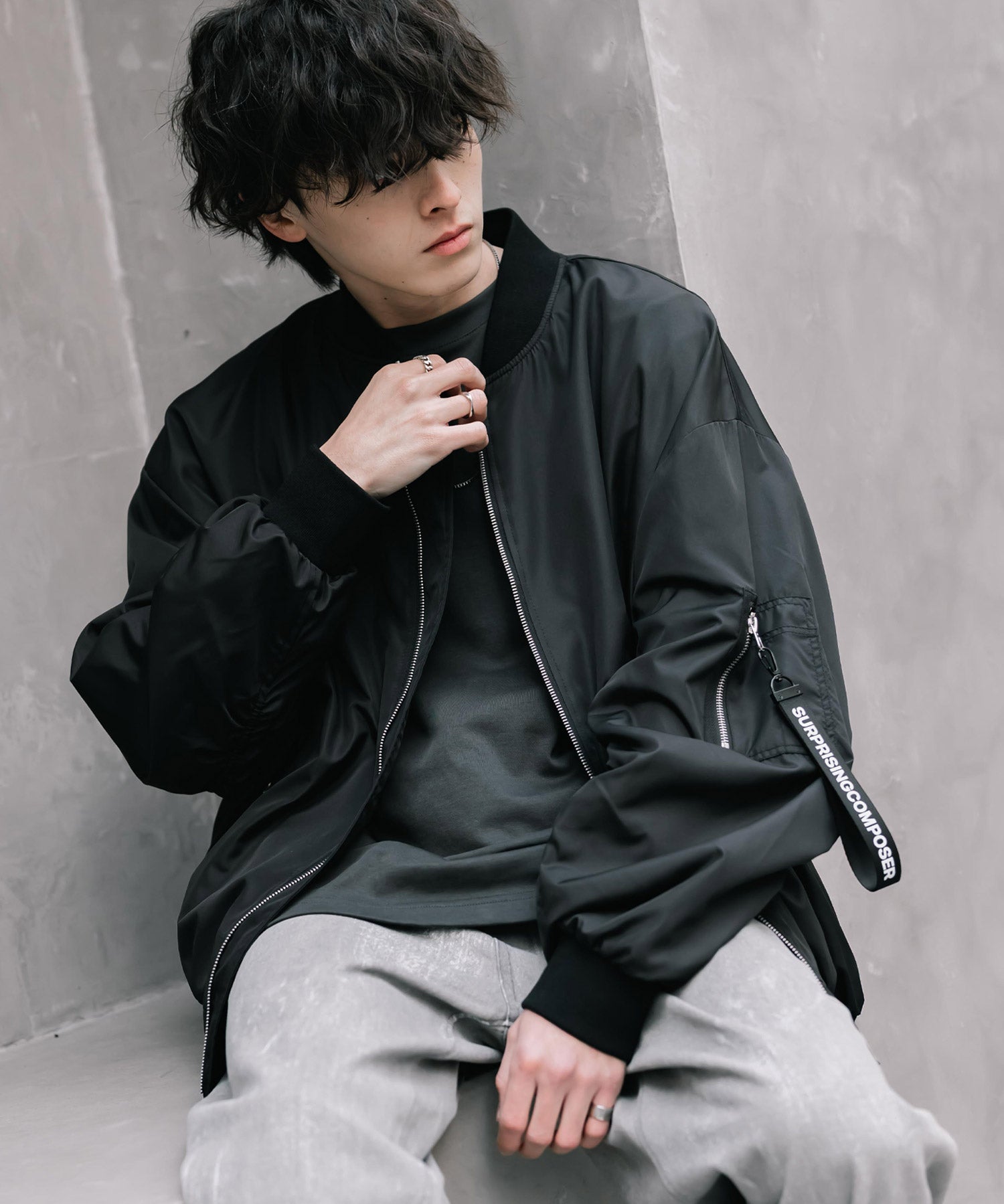 新色追加 ポリDEWSPO オーバーサイズMA-1フライトジャケット/撥水加工ミリタリーブルゾン 15293