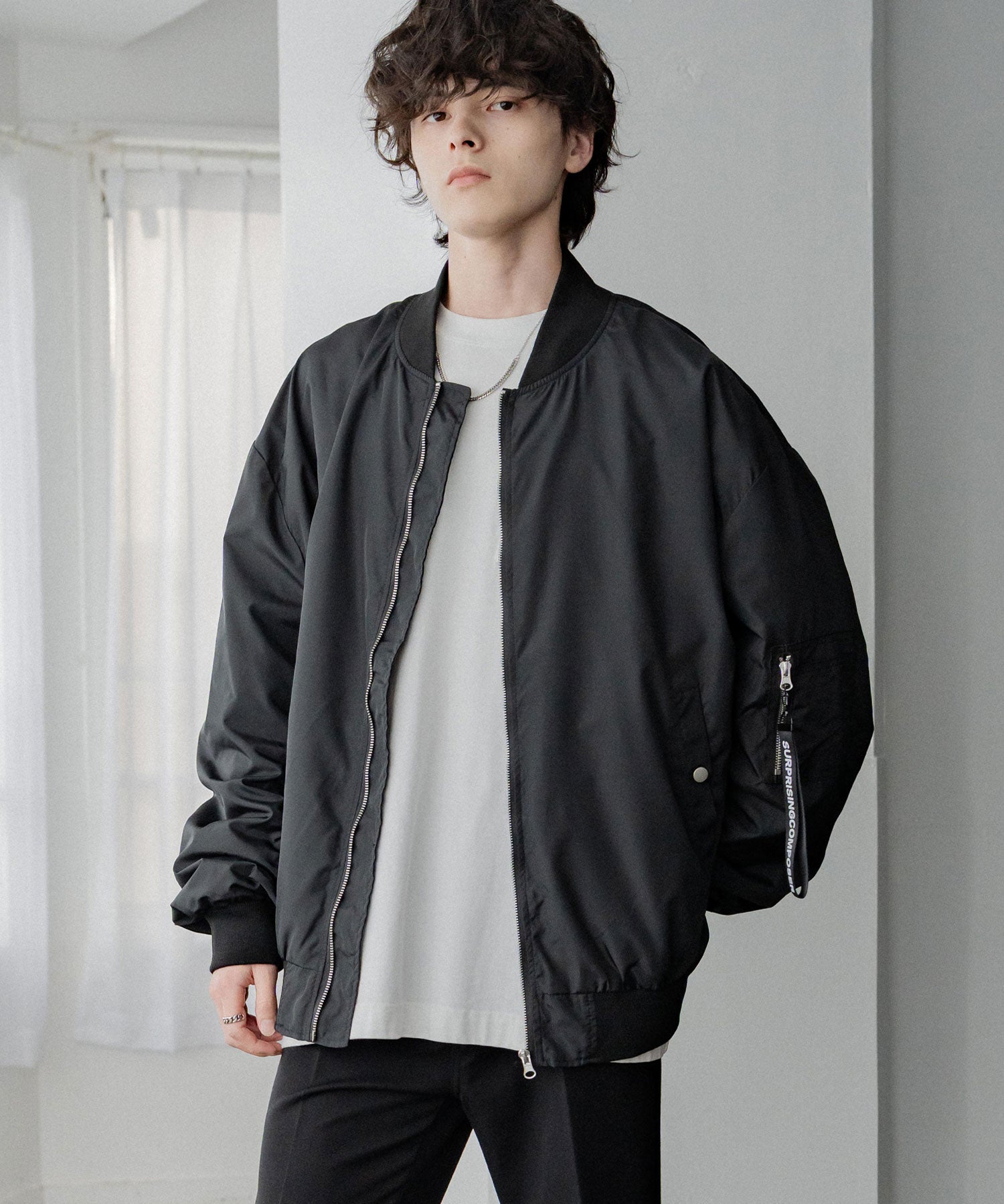 新色追加 ポリDEWSPO オーバーサイズMA-1フライトジャケット/撥水加工ミリタリーブルゾン 15293