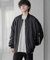 新色追加 ポリDEWSPO オーバーサイズMA-1フライトジャケット/撥水加工ミリタリーブルゾン 15293