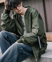新色追加 ポリDEWSPO オーバーサイズMA-1フライトジャケット/撥水加工ミリタリーブルゾン 15293