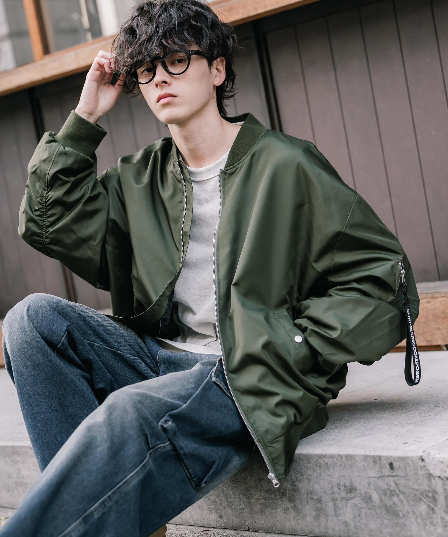 新色追加 ポリDEWSPO オーバーサイズMA-1フライトジャケット/撥水加工ミリタリーブルゾン 15293