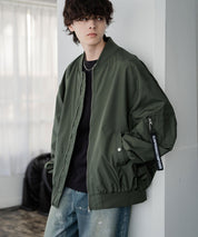 新色追加 ポリDEWSPO オーバーサイズMA-1フライトジャケット/撥水加工ミリタリーブルゾン 15293