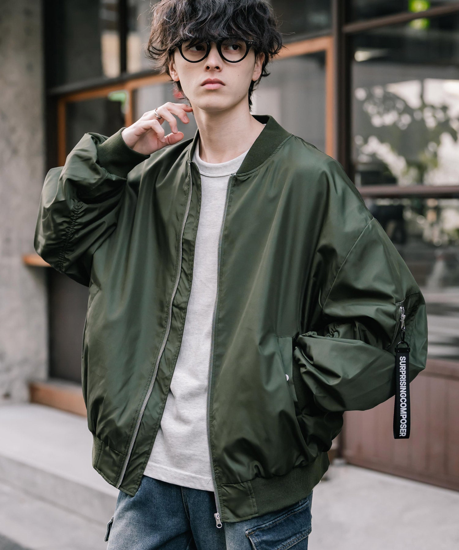 新色追加 ポリDEWSPO オーバーサイズMA-1フライトジャケット/撥水加工ミリタリーブルゾン 15293