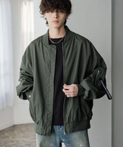 新色追加 ポリDEWSPO オーバーサイズMA-1フライトジャケット/撥水加工ミリタリーブルゾン 15293