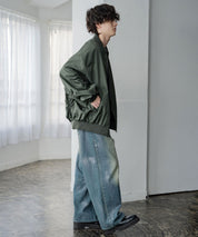 新色追加 ポリDEWSPO オーバーサイズMA-1フライトジャケット/撥水加工ミリタリーブルゾン 15293