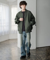 新色追加 ポリDEWSPO オーバーサイズMA-1フライトジャケット/撥水加工ミリタリーブルゾン 15293