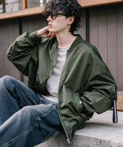 新色追加 ポリDEWSPO オーバーサイズMA-1フライトジャケット/撥水加工ミリタリーブルゾン 15293