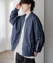 新色追加 ポリDEWSPO オーバーサイズMA-1フライトジャケット/撥水加工ミリタリーブルゾン 15293