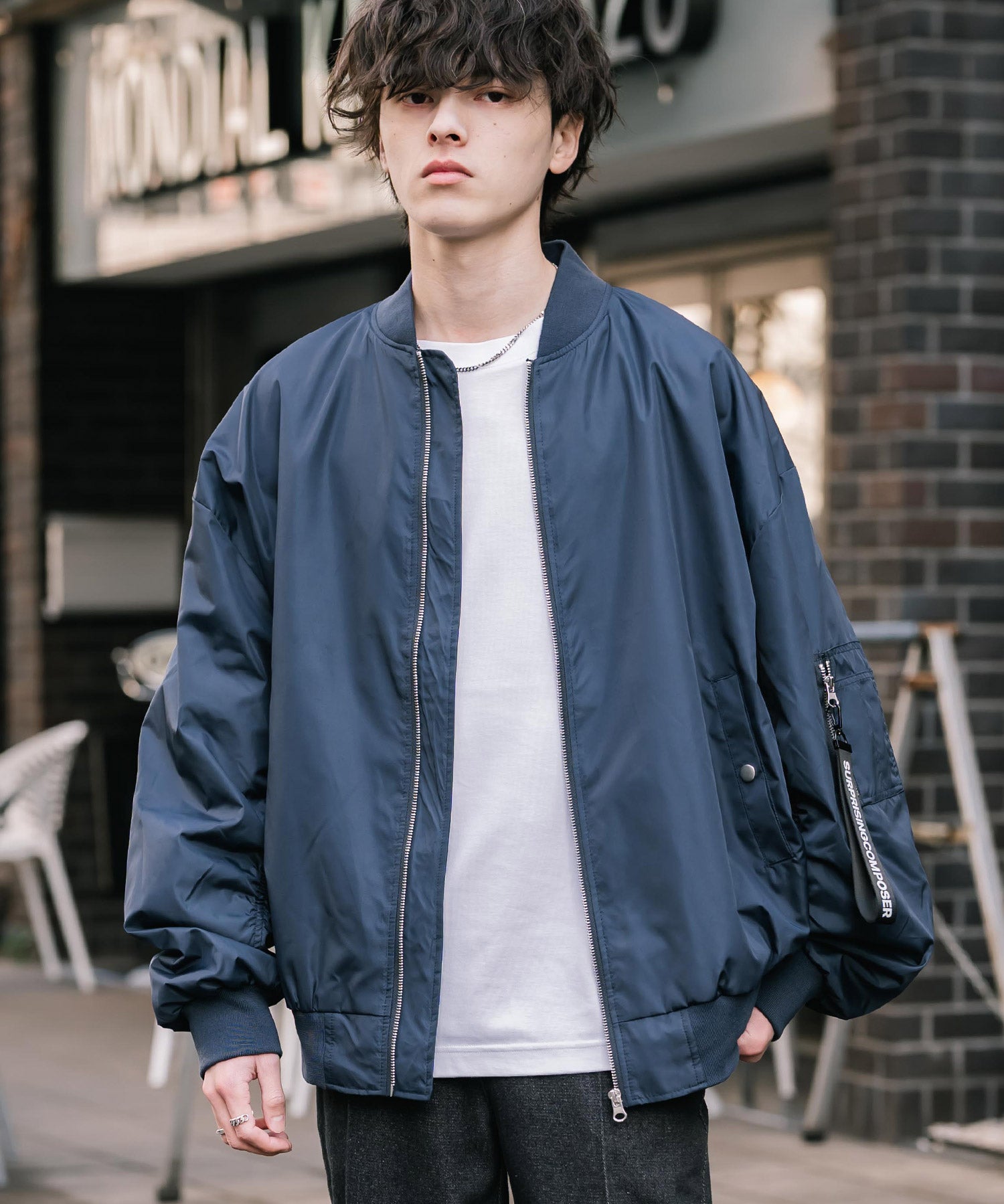 新色追加 ポリDEWSPO オーバーサイズMA-1フライトジャケット/撥水加工ミリタリーブルゾン 15293