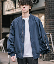 新色追加 ポリDEWSPO オーバーサイズMA-1フライトジャケット/撥水加工ミリタリーブルゾン 15293