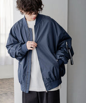 新色追加 ポリDEWSPO オーバーサイズMA-1フライトジャケット/撥水加工ミリタリーブルゾン 15293