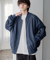 新色追加 ポリDEWSPO オーバーサイズMA-1フライトジャケット/撥水加工ミリタリーブルゾン 15293