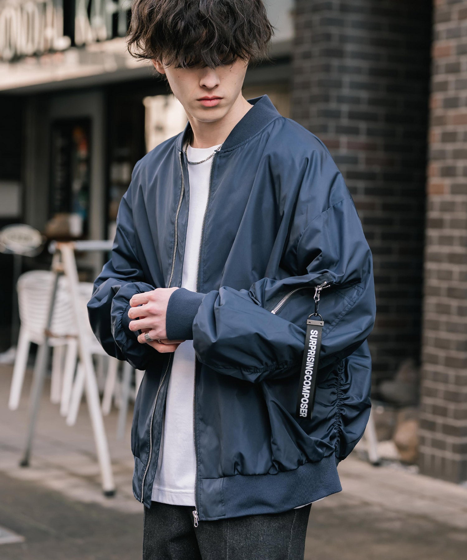 新色追加 ポリDEWSPO オーバーサイズMA-1フライトジャケット/撥水加工ミリタリーブルゾン 15293