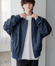 新色追加 ポリDEWSPO オーバーサイズMA-1フライトジャケット/撥水加工ミリタリーブルゾン 15293