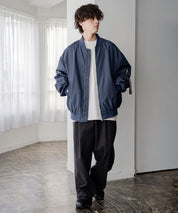 新色追加 ポリDEWSPO オーバーサイズMA-1フライトジャケット/撥水加工ミリタリーブルゾン 15293