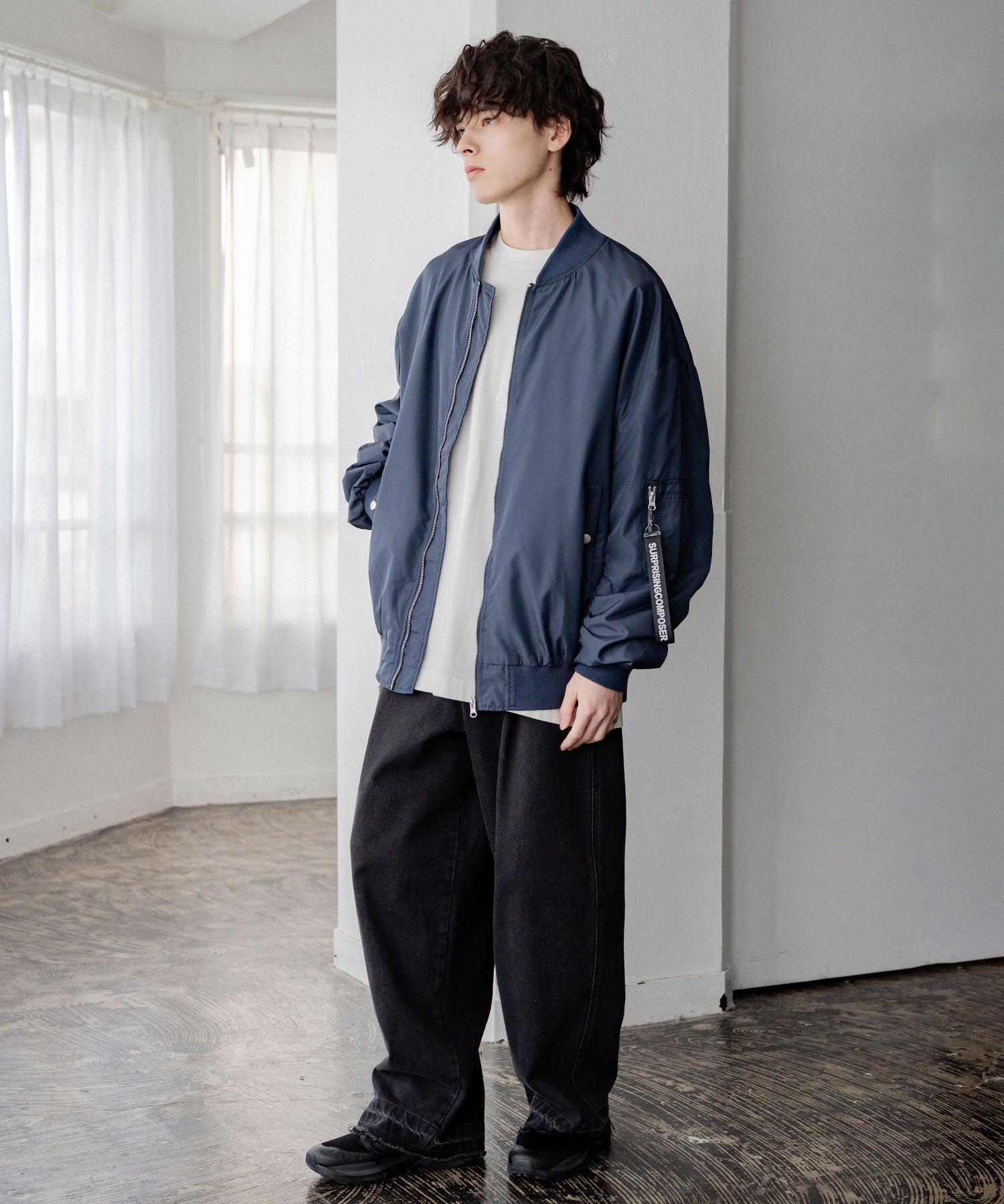 新色追加 ポリDEWSPO オーバーサイズMA-1フライトジャケット/撥水加工ミリタリーブルゾン 15293