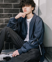 新色追加 ポリDEWSPO オーバーサイズMA-1フライトジャケット/撥水加工ミリタリーブルゾン 15293