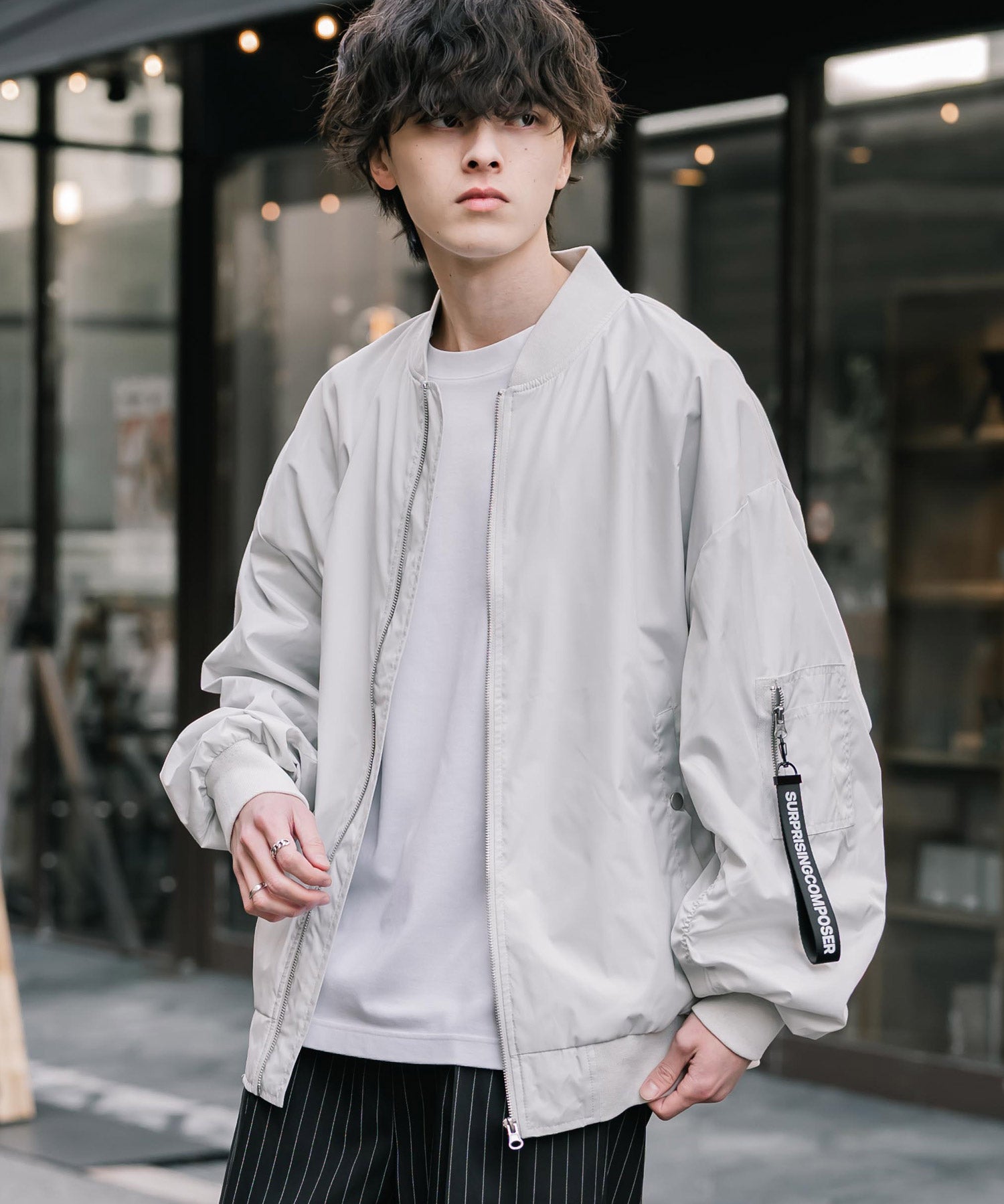 新色追加 ポリDEWSPO オーバーサイズMA-1フライトジャケット/撥水加工ミリタリーブルゾン 15293