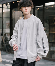 新色追加 ポリDEWSPO オーバーサイズMA-1フライトジャケット/撥水加工ミリタリーブルゾン 15293