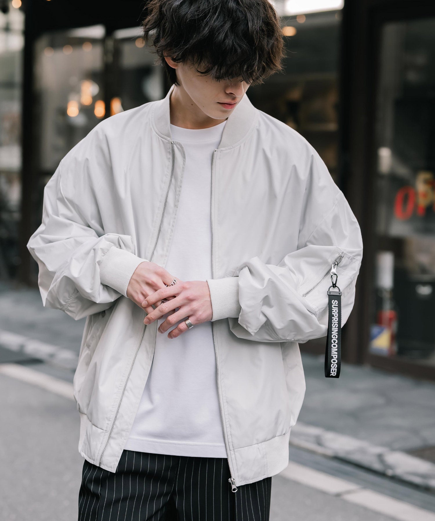 新色追加 ポリDEWSPO オーバーサイズMA-1フライトジャケット/撥水加工ミリタリーブルゾン 15293