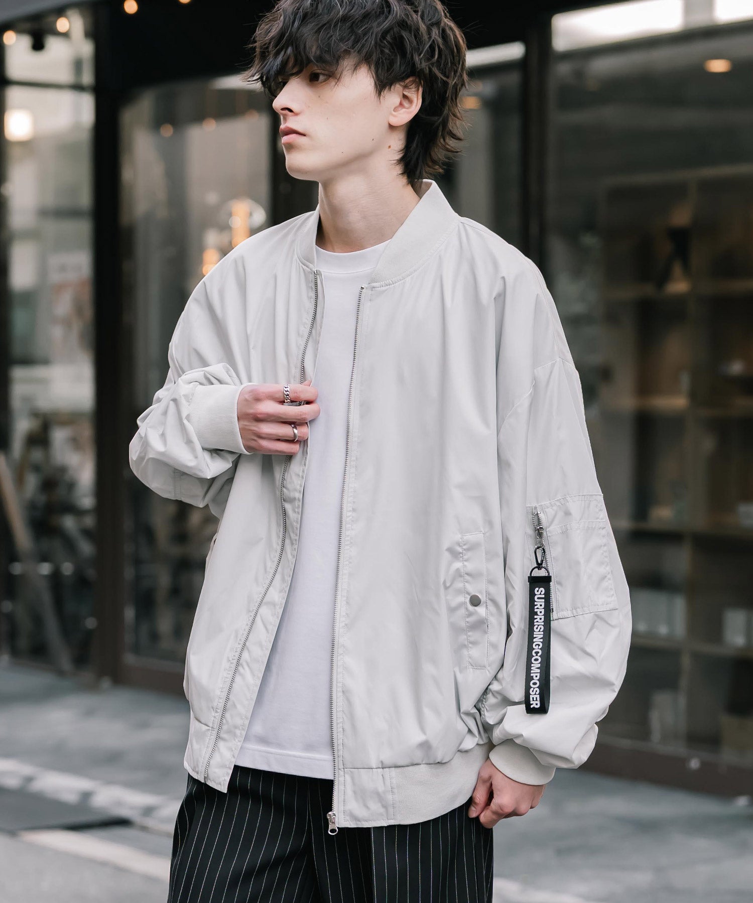 新色追加 ポリDEWSPO オーバーサイズMA-1フライトジャケット/撥水加工ミリタリーブルゾン 15293