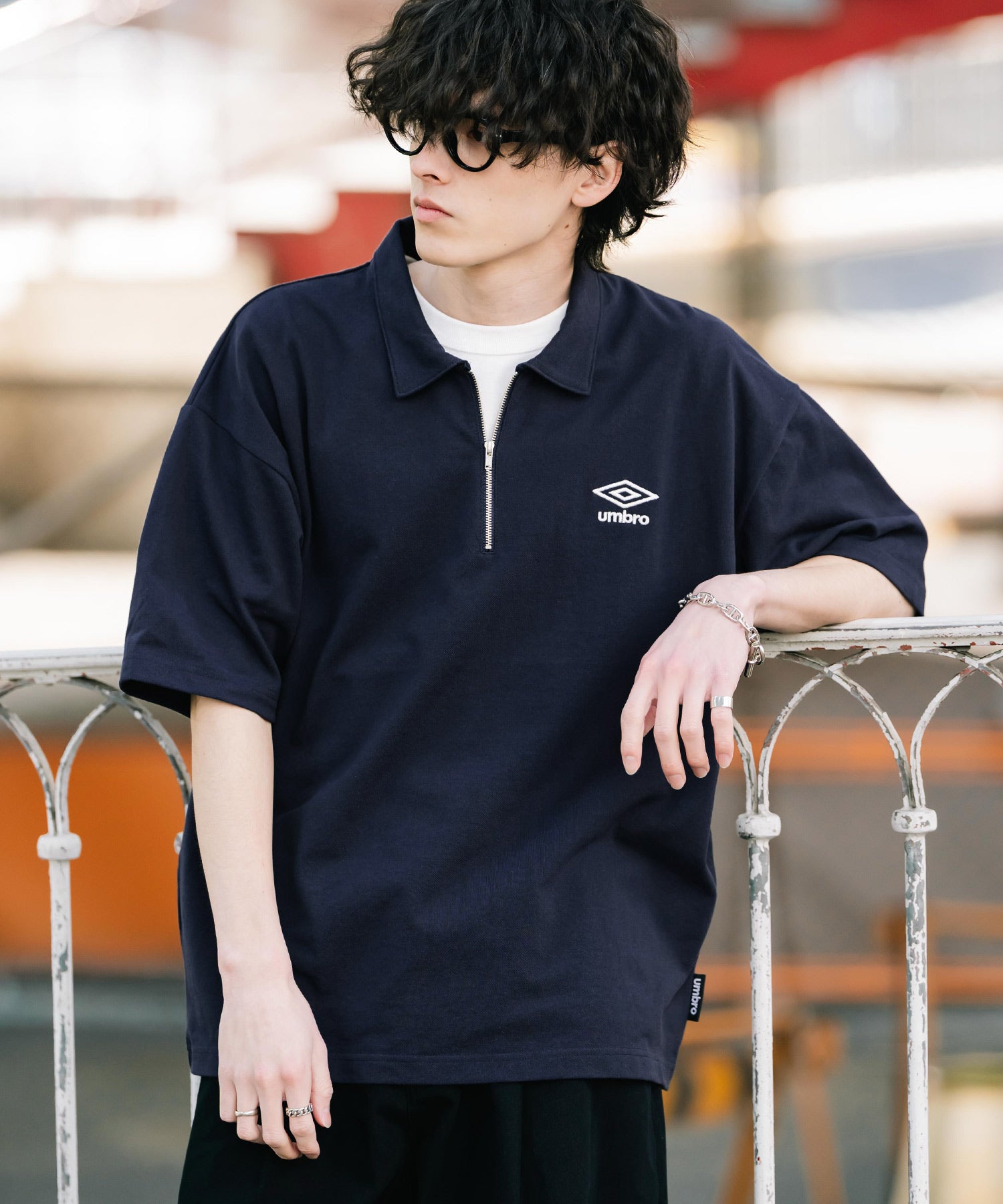 UMBRO アンブロ 別注コラボ オーバーサイズ鹿の子ワンポイントロゴ刺繍